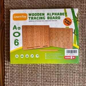 Wooden alphabet tracing board